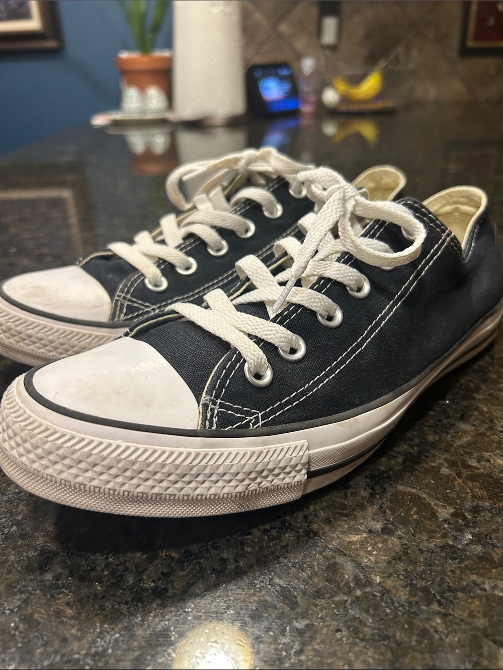 Converse Black Canvas Low-Top Sneakers with White Accents